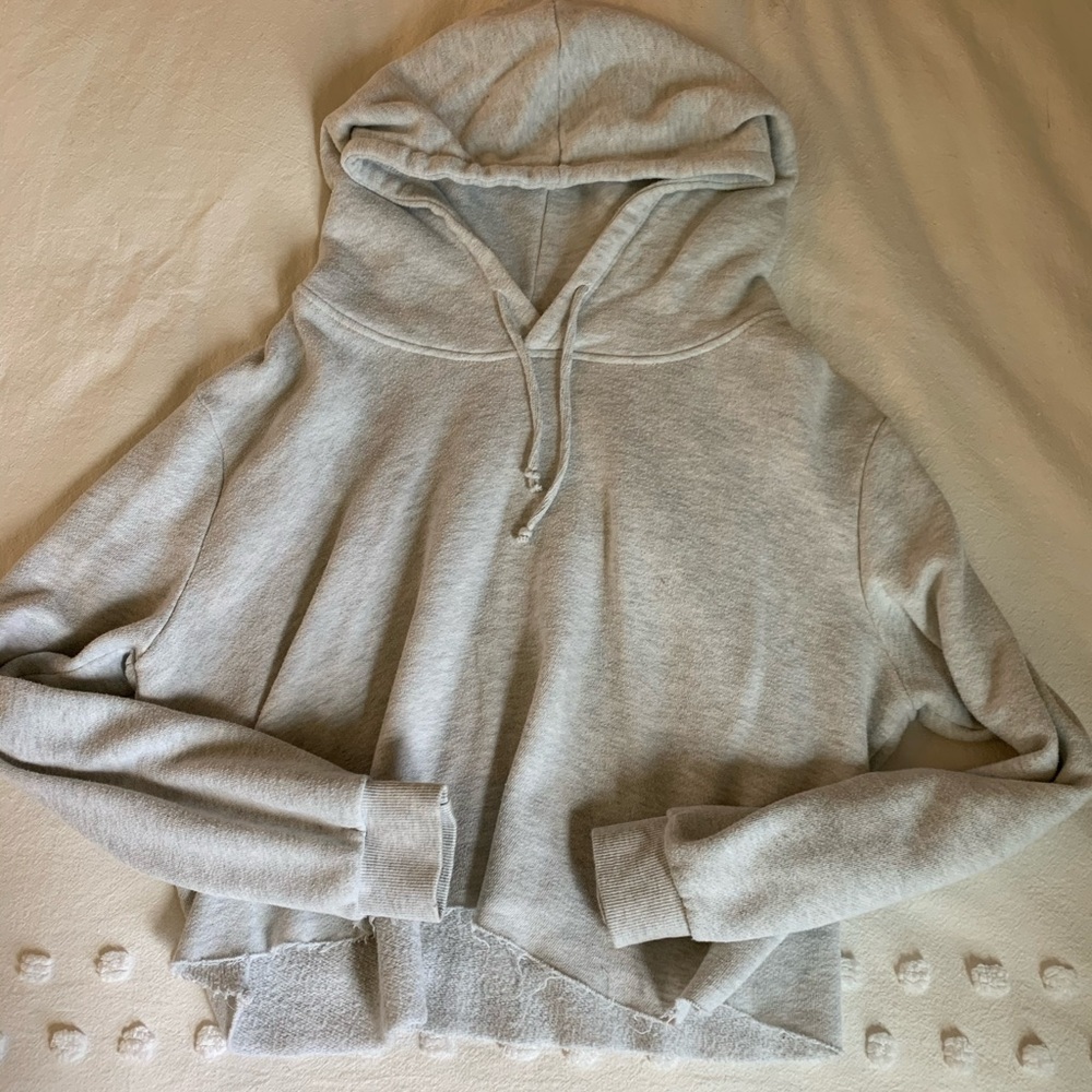 BRANDY MELVILLE - Gray Cropped Hoodie